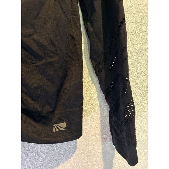 Marika Black Cut Out Asymmetrical Zip Hoddie Stretch - Picture 2 of 4